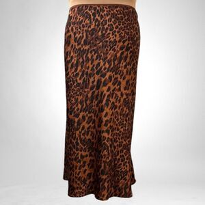 a new day Brown and Black Leopard Print Maxi Skirt